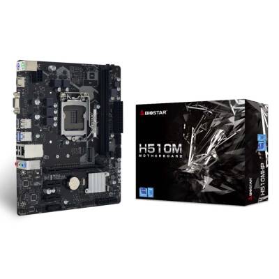 Biostar H510MHP Sata,M2 Ddr4 3200MHz Usb 3.2 Vga Hdmi Ses G.Lan 1200 mATX Anakart - 1