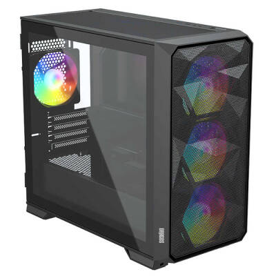 Dragos Diamond 4x ARGB Fan USB 3.0 Tempered Glass mATX Oyuncu Bilgisayar Kasası - 3