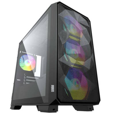 Dragos Diamond 4x ARGB Fan USB 3.0 Tempered Glass mATX Oyuncu Bilgisayar Kasası - 2