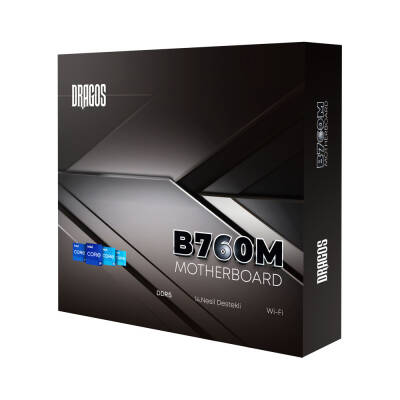 Dragos Dragmode B760M D5Pro Sata,M2 Ddr5 8000MHz(OC) Usb3.2 Type C Dp Hdmi Ses 2.5GbE Lan 1700P mATX Anakart - 3