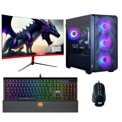 Dragos DRx5218 i5 12400F 32GB Ram 512GB M.2 NVMe SSD 8GB RTX4060 Ekran Kartı 27 İnç 165Hz Curved Monitör Masaüstü Oyuncu Bilgisayarı - 1