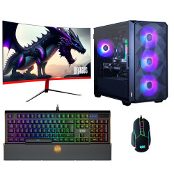 Dragos DRx5230 i9 12900F 32GB Ram 512GB M.2 NVMe SSD 8GB RTX4060 Ekran Kartı 27 İnç 165Hz Curved Monitör Masaüstü Oyuncu Bilgisayarı - 1