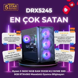 Dragos DRx5245 Ryzen 5 5600 16GB Ram 512GB M.2 NVMe SSD 8GB RTX4060 Ekran Kartı Masaüstü Oyuncu Bilgisayarı - 4