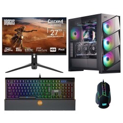 Dragos DRx6103 Ryzen 5 5600 16GB Ram 1TB M.2 NVMe SSD 8GB RTX4060 Ekran Kartı 27 İnç 240Hz Curved Monitör Oyuncu Bilgisayarı - 1