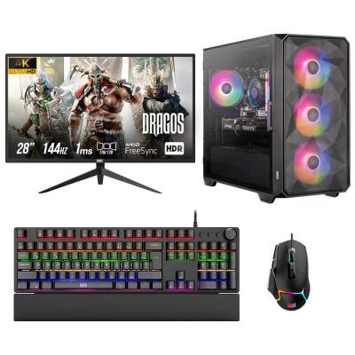 Dragos DRx6785 Ryzen 7 5700X 16GB 1TB NVMe 8GB RTX4060Ti 28 İnç 4K Monitör Oyuncu Bilgisayarı - 1