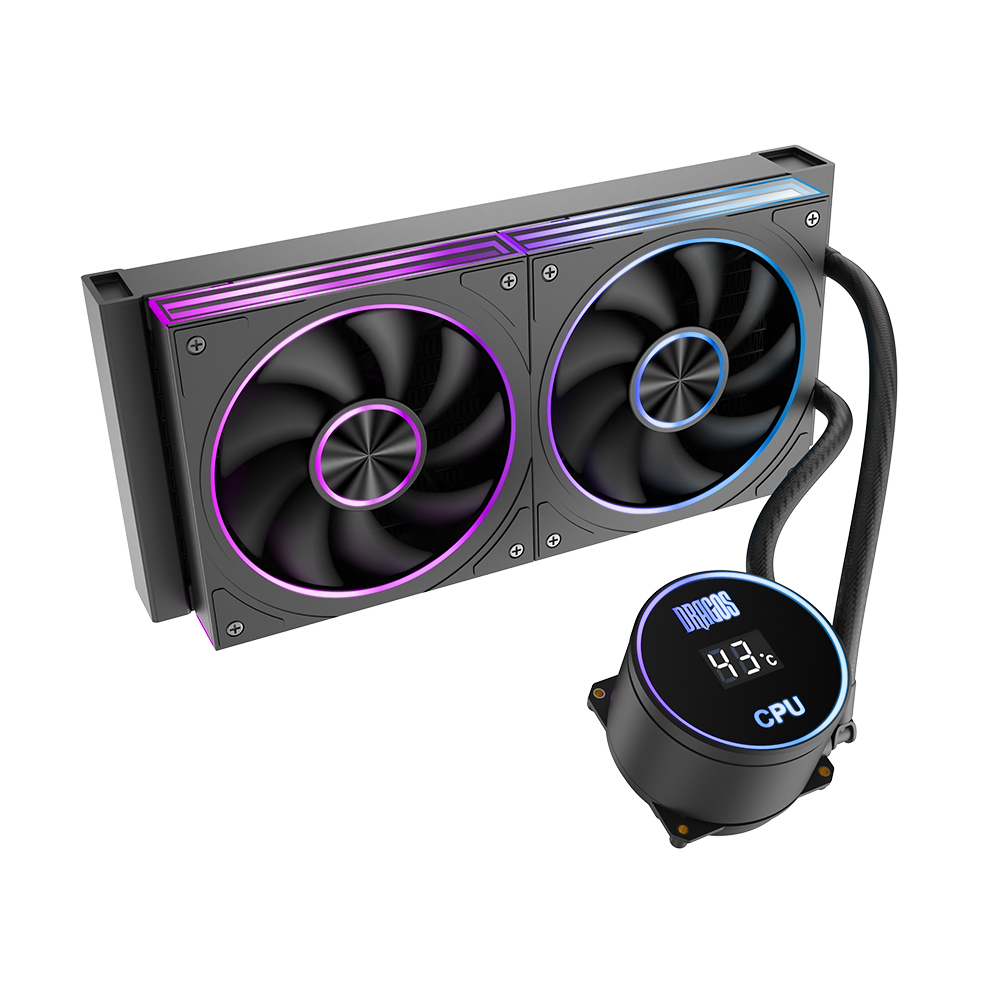 Dragos FrostBite V2 240 Black 240mm Isı Göstergeli ARGB Sıvı Soğutucu