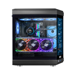 Dragos North Evo Vision Plus LCD PCIe 4.0 Riser 7x ARGB Fan Type C Mid Tower Temperli Cam Gaming Kasa Siyah - 2