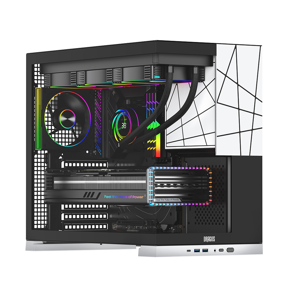 Dragos Prizma 1000W 80+ Bronze PCIe 5.1 Beyaz ATX Kasa