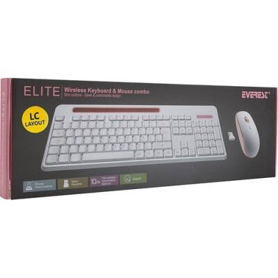 Everest Elite KM-6388 USB Kablosuz Beyaz/Pembe Multimedya Standart Q Klavye - 4