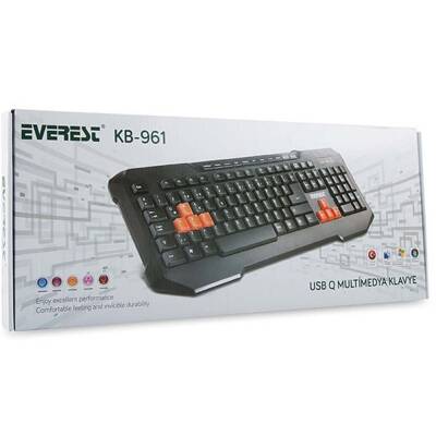 Everest KB-961 USB Kablolu Siyah Multimedya Standart Q Klavye - 4