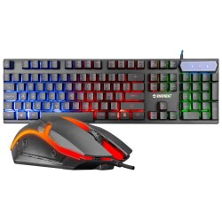 Everest KM-191 Entry USB Kablolu Siyah Gaming Standart Q Rainbow Aydınlatmalı Klavye ve Mouse Set - 1