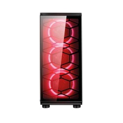 Galactica 192-6 4x Red Fan USB 2.0 250W 300W mATX Gaming Bilgisayar Kasası - 1