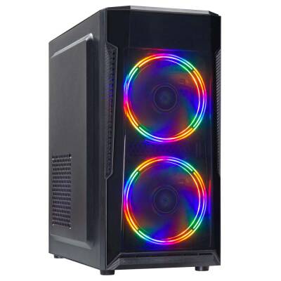 Journey MA04 2x Rainbow Fan USB 2.0 200W 250W mATX Bilgisayar Kasası - 1