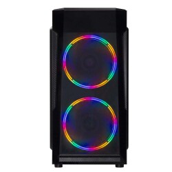 Journey MA04 2x Rainbow Fan USB 2.0 200W 250W mATX Bilgisayar Kasası - 2