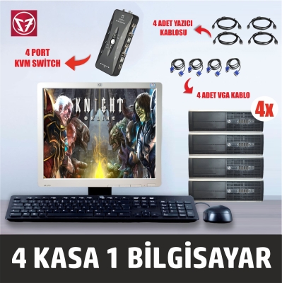 Knight Online 4'LÜ SET HP Compaq 6200 Pro i5 2.NESİL 16Gb RAM 256Gb SSD KVM SWİTCH'Lİ FARM VE PAZAR PAKETİ - 1