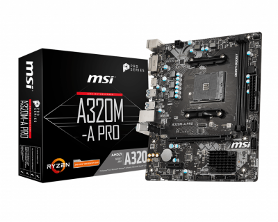 Msi A320M-A PRO Sata Ddr4 3200MHz Usb 3.2 Dvi Hdmi Ses G.Lan Am4 Anakart - 1