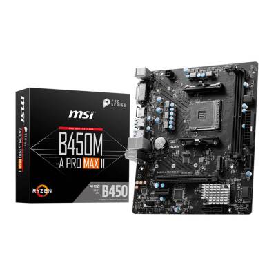 MSI B450M-A PRO MAX II Sata,M2 Ddr4 4133MHz (OC) Usb 3.2 Dvi Hdmi Ses 2.5 G.Lan AM4 mATX Anakart - 1