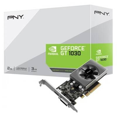 Pny GT1030LP Nvidia GDDR4 64Bit Hdmi.Dvi Tek Fan 2GB Ekran Kartı (VCG10302D4SFPPB) - 1