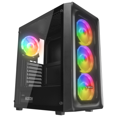 Rampage ARMOR V2 600W 80+ Bronze Temper Camlı 4x RGB Fan Kasa