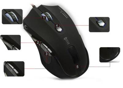 Rampage SMX-R5 4000Dpi Usb Kablolu Parlak Metal Gaming Optik Macro Mouse - 3