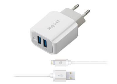 S-link Swapp SW-C625 5V 2.1A Usb + iPhone Lightning Kablolu Ev Şarj Adaptör - 1