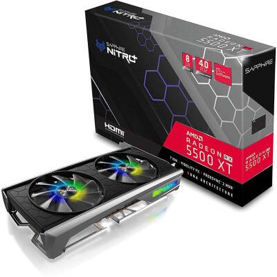 Sapphire RX5500XT Amd GDDR6 128Bit Hdmi.Display Çift Fan 8GB Gaming Ekran Kartı - 1