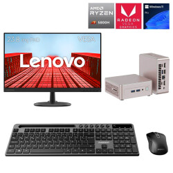 Turbox A5T Ryzen 7 5800H 32GB DDR4 512GB NVMe 23.8 inç FHD Lenovo Monitör Win11 PRO Kurumsal Mini PC - 1