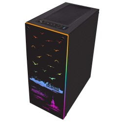 Turbox İstanbul 1x Fan Siyah USB 3.0 250W 300W ATX Ön Panel RGB Led Ofis Kasası - 3