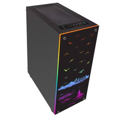 Turbox İstanbul 1x Fan Siyah USB 3.0 250W 300W ATX Ön Panel RGB Led Ofis Kasası - 4