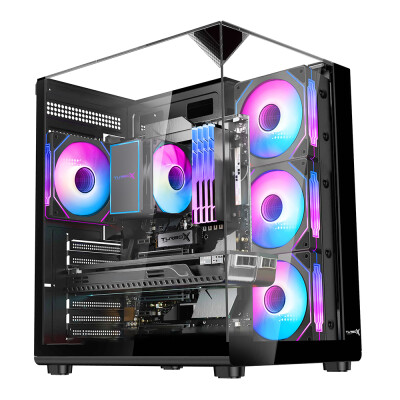 Turbox Teras Akvaryum Cam Siyah 4x ARGB Fanlı 500W ATX Kasa