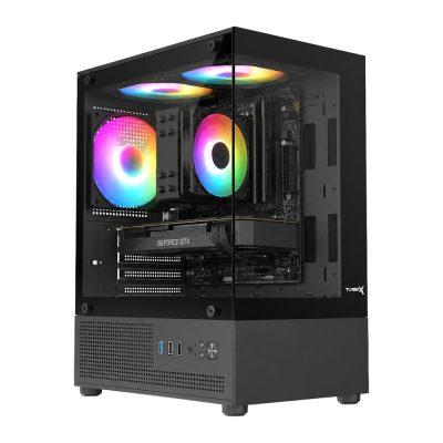 Turbox Trace Akvaryum Cam Siyah 3x ARGB Fanlı 300W ATX Kasa