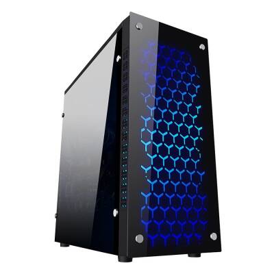 Turbox X8 3x Blue Fan USB 2.0 250W 300W mATX Gaming Bilgisayar Kasası - 1