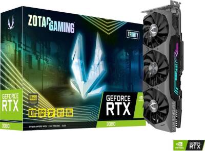 Zotac RTX3080 Trinity ZT-A30800D-10PLhr Nvidia GDDR6x 320Bit Hdmi.Display 10GB Gaming Ekran Kartı - 1